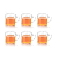 Borosil Vision 6 Pcs Tea n Coffee Borosillicate Glass 190 ml Classic Mug Set