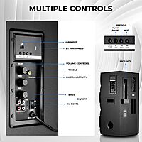 lapcare Experience thunderous 120 W stereo sound with Lapcare BEAST LTS‑300: Bluetooth 5.0, AUX/USB/FM, RGB lights, wireless mic & remote—built for parties!