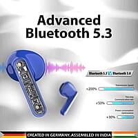 Blaupunkt Btw100 Khrome Bassbuds Truly Wireless Bluetooth Earbuds I Hd Sound I Gaming Mode I Low Latency I 30H PlaytimeITurbovolt Charging I Bt Version 5.3 I Intuitive Touch Controls