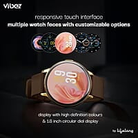 Vibez by Lifelong Smartwatch for Women with 2 Silicone Straps, Bluetooth Calling, HD Display, Multiple Watch Faces, Sports Modes, Health Tracking