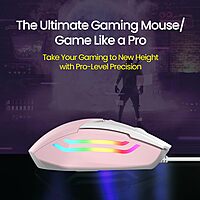 Portronics Vader Pink Gaming Mouse – 6400 DPI RGB features customizable RGB lighting, ergonomic design, and high precision for an immersive gaming experience. Perfect for gamers who love style!