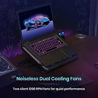 Portronics My Buddy AIR 5 Laptop Stand – Multi-Level | RGB Lighting | Cooling Fan | Black