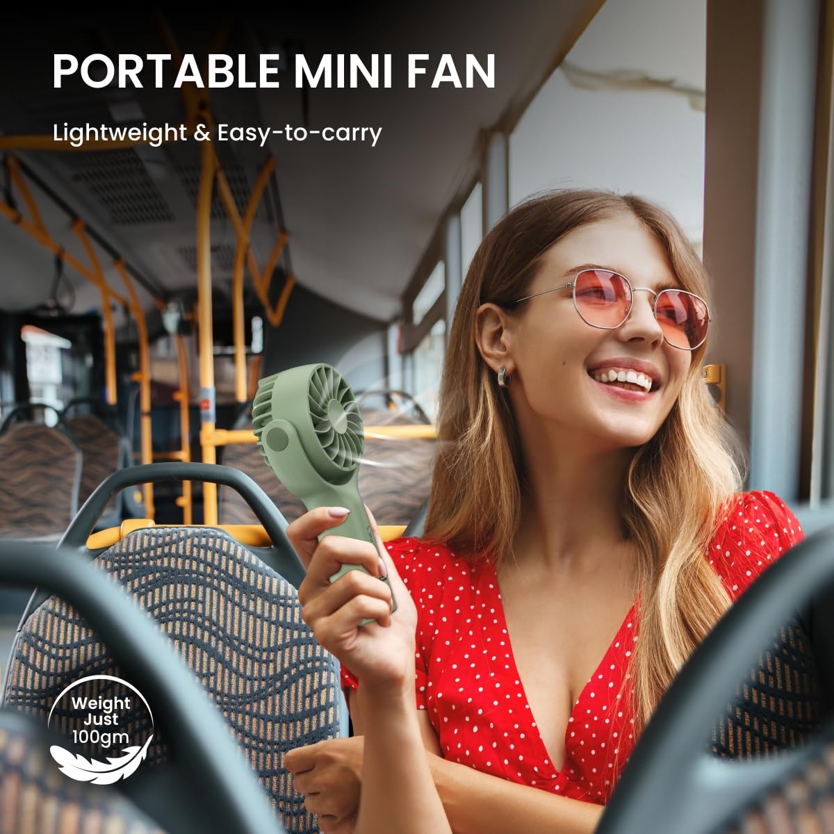 Portronics Toofan Mini Fan – 7800 RPM, Compact Design, White Color, USB Rechargeable, Lightweight, Portable, Ideal for Home, Office, Travel, Adjustable Speed, Quiet Operation, Energy Efficient.