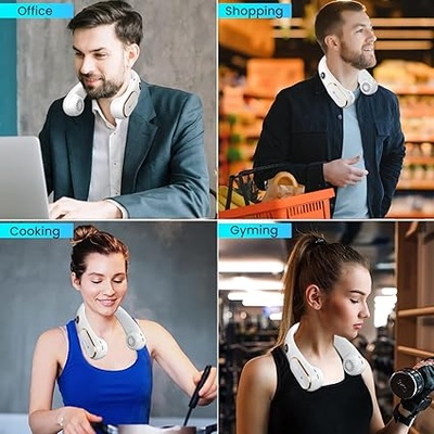 Portronics Gobreeze Portable Rechargeable Neck Fan, Upto 6 Hours Playtime, LED Display, Bladeless Fan, 4 Speed Mode, Adjustable Size, 360° Cooling Neck Fan, Noiseless Fan, Type C Fast Charging(White) Portronics Gobreeze Portable Rechargeable Neck Fan, Upto 6 Hours Playtime, LED Display, Bladeless Fan, 4 Speed Mode, Adjustable Size, 360° Cooling Neck Fan, Noiseless Fan, Type C Fast Charging(White)