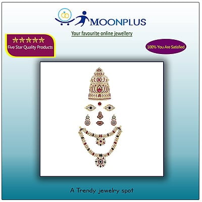 God Ornament Amman Face/Mugam with Lotus Crown/Kireedom and Attigai