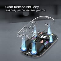 Portronics Toad 5 Transparent Bluetooth Mouse with 2.4 GHz & BT 5.3 Dual Wireless, Rechargeable, RGB Lights, Connect 3 Devices, Sleek Design for Laptop, Smartphone, Tablet