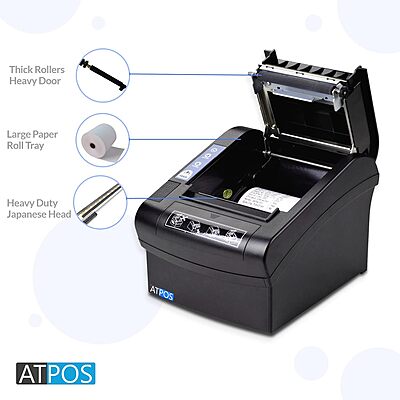 Atpos AT-502 80mm 3 Inch Thermal Receipt Printer (USB+LAN) | Auto Cutter Rated