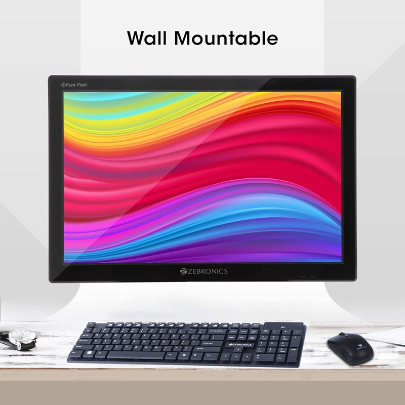 Zebronics Zeb-V16HD 15.4" HD Monitor features HDMI and VGA inputs, delivering vibrant visuals and versatile connectivity for your devices. Perfect for home or office use, compact and stylish.