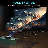 Portronics Beem 490 POR-2669 LED Projector – 6000 Lumens | 1080p | Android 9.0 | Black