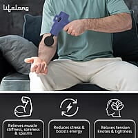 Lifelong Gun Massager for Pain Relief - Massage Gun Machine for Fully Body - Gun Massager Rechargeable with 6 Speed Setting for Muscle Massage