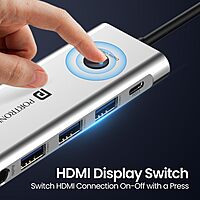 Portronics Mport One – 9-in-1 USB-C Hub features 4K HDMI, USB 3.0 ports, SD card reader, and more. Perfect for expanding connectivity for laptops and devices. Compact and portable design.