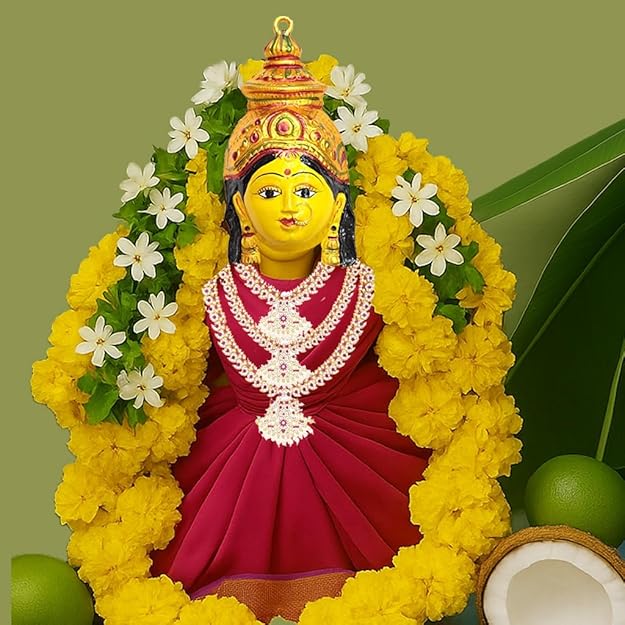 Goddess Varalakshmi Amman Stone Face/Mugam with Attigai/Necklace