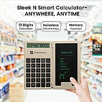 Portronics RuffPad CALC Mini LCD Writing Tablet (POR 2078) – 12.7cm Re-Writable Pad with Calculator