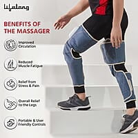 Lifelong Wireless Air Pressure Leg Massager Machine for Home - Thigh & Calf Pressure Massage for Both Legs