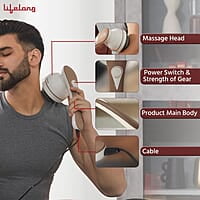 Lifelong Electric Body Massager Machine for Pain Relief  9 Massage Heads Multiple Speed Setting