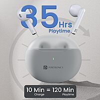Portronics Twins S20 – TWS Earbuds, 35H Playtime, White. Enjoy seamless connectivity, superior sound quality, and a sleek design for an immersive audio experience on the go.