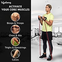 Lifelong Resistance Bands for Workout - Resistance Tube with Foam Handles - Exercise Equipment
