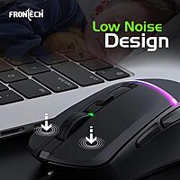 Frontech MS-0104 Wired Optical Mouse – 1000 DPI | Ergonomic Grip | Smooth Tracking | USB Plug & Play | PC & Laptop Mouse