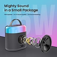 Portronics Dash 3 – 16W Bluetooth Speaker with Mic | Powerful Sound, Deep Bass & Hands-Free Calling for Parties & Music