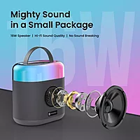 Portronics Dash 3 – 16W Bluetooth Speaker with Mic | Powerful Sound, Deep Bass & Hands-Free Calling for Parties & Music