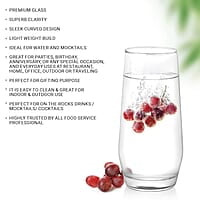 Treo by Milton Bourbon Water Tumbler, 6 Pieces Set, 330 ml Each, Transparent