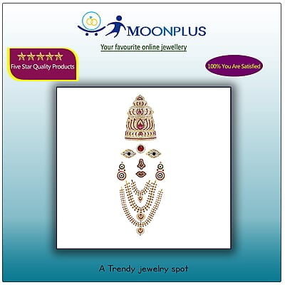 God Ornament Gold Plated Amman Face/Mugam,Crown/Kireedom and Attigai/Necklace