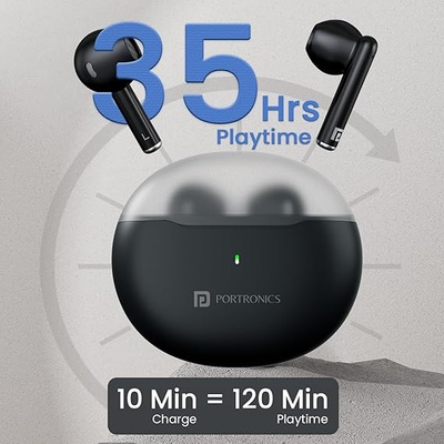 Portronics Twins S20 in Ear TWS Earbuds with 35 Hour Playtime, Touch Control, Low Latency, Game & Music Mode, 13mm Bass Dynamic Driver, IPX5 Water & Sweat Resistance, Type C Fast Charging Portronics Twins S20 in Ear TWS Earbuds with 35 Hour Playtime, Touch Control, Low Latency, Game & Music Mode, 13mm Bass Dynamic Driver, IPX5 Water & Sweat Resistance, Type C Fast Charging
