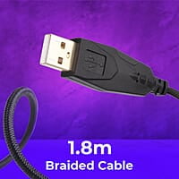 ZEBRONICS WAR M Wired Gaming Mouse with 6 Buttons, High Precision, up to 3200 DPI, USB Interface, Breathing LED, Braided Cable