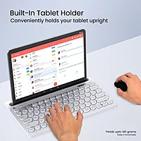 Portronics Bubble Dock Bluetooth + Wireless Keyboard  | Rechargeable | White | 1 Year Warranty