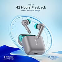 boAt Airdopes 141 Bluetooth Truly Wireless in Ear Ear Buds w/ 45H Playtime,Low Latency Mode for Gaming, ENx Tech, IWP, IPX4 Water Resistance, Smooth Touch Controls