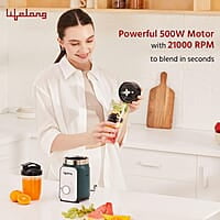 Lifelong Nutri Blender for Smoothies and Juices 500 Watts with 2 Jars - 100% Copper Motor Mixer Grinder, Blender & Smoothie Maker