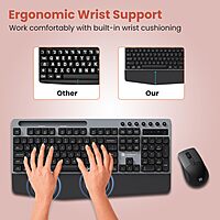 Portronics Key10 Wireless Combo | Ergonomic Design, USB Receiver, Adjustable DPI, AI Features, Comfortable Wrist Rest, Perfect for Home & Office, Seamless Connectivity, Long Battery Life.