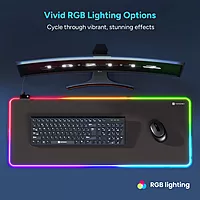 Portronics Comfipad Glow RGB Mouse Pad – Large, Black, Smooth & Vibrant RGB