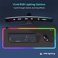 Portronics Comfipad Glow Gaming Mouse Pad – RGB Light Modes | Large Size | Non-Slip Base| black