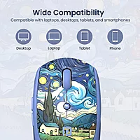 Portronics Toad III Plus Blue – Dual Mode Mouse, Stylish, Ergonomic Design, Wireless & Wired Connectivity, Smooth Tracking, Long Battery Life, Ideal for Home & Office Use, Compact & Portable.
