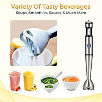 KENT 16044 Hand Blender Stainless Steel 400 W | Variable Speed Control | Easy to Clean and Store | Low Noise Operation