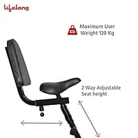 Lifelong LLFCN18 Steel Exercise Air Bike with Moving Handles & Back Support