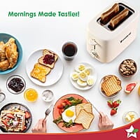 Wonderchef Bellagio 2-Slice Pop-up Toaster with Lid Cover  800 Watt 7- Level Browning Controls