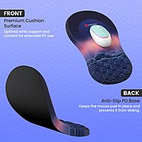 Portronics Comfipad Mouse Pad – Blue, Ergonomic with Wrist Support