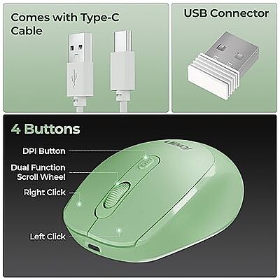 WIRELESS MOUSE FOXIN FLOW BT+2.4GHZ DPI (GREEN)