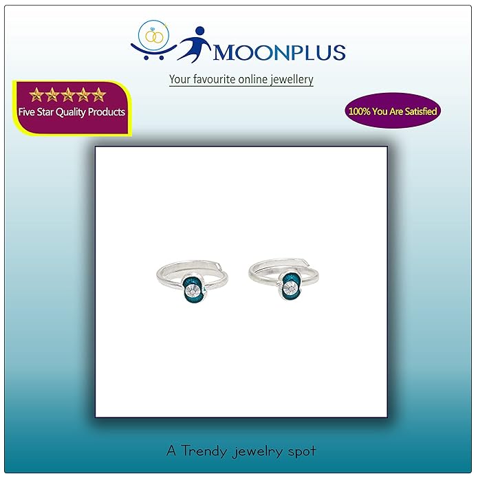 Silver Toe ring with enamel/side toe ring, Metti