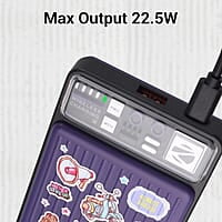 ZEBRONICS FUN MW65 Wireless Power Bank, 10000 mAh, Rapid Charge, Built-in Wireless Charging Pad, Outputs - 22.5W Wired | 15W Wireless, Type C PD, LED Indicator