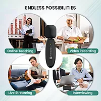 Portronics Dash 7 POR 2508 Lightning Wireless Mic – Plug & Play Black