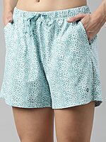 Enamor Essentials Womens Mid Rise Relaxed Fit Thigh Length Jersey Shorts E062