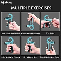 Lifelong Adjustable Hand Grip Strengthener, Hand Gripper for Men & Women for Gym Workout