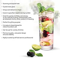 Treo by Milton Embassy Cool Glass Tumbler, Set of 6, 290 ml Each, Transparent |Serve Juices | Cold Drinks | Water | Cocktails | Mixed Drinks