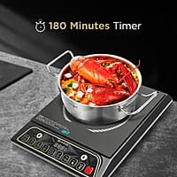 Faber Zion 1600W Induction Stove 5 Auto-Cook Functions, Auto Pan Detection, Preset Timer, Overheat Protection