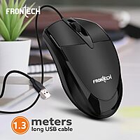 Frontech MS-0047 – Wired optical mouse with 1000 DPI, ergonomic design, and smooth tracking for precise and comfortable daily use.