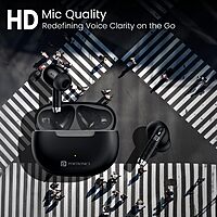 Portronics Harmonics Twins 32 TWS Earbuds – In‑Ear | Bluetooth 5.4 | HD Mic | Up to 30 Hr Playback | Touch Control | Low Latency | IPX5 Water Resistant | Type‑C Fast Charging (White)