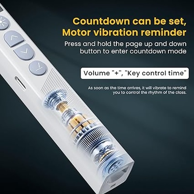 Portronics SlideMate 2 Wireless Presenter Remote with Rechargeable Battery, Slide Changer Buttons, USB Receiver, Telescopic Extendable Pointer Stylus, Presentation Pen for Laptops & PC (White) Portronics SlideMate 2 Wireless Presenter Remote with Rechargeable Battery, Slide Changer Buttons, USB Receiver, Telescopic Extendable Pointer Stylus, Presentation Pen for Laptops & PC (White)